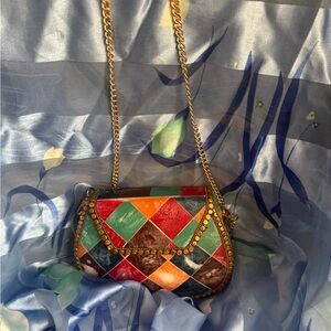 Colorful Patchwork Chain Bag hand made from home land India hand crafted.